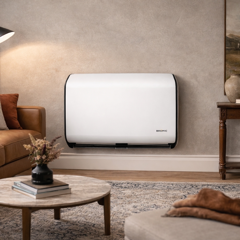 Bromic gas heater installed in modern lounge room